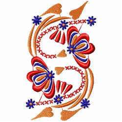 Flowers And Tree Embroidery Design 4